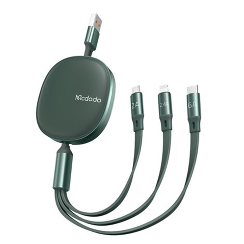 کابل تبدیل USB به لایتنینگ/Micro USB/USB-C مک دودو مدل CA-120 طول 1.1 متر