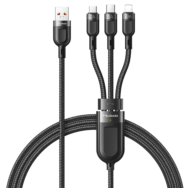 کابل تبدیل USB به لایتنینگ/Micro USB/USB-C مک دودو مدل CA-8790 طول 1.2 متر