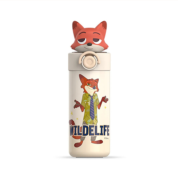 قمقمه ی استیل نی دار بچه گانه  زوتوپیا Zootopia مدل نیک وایلد مدل D-2015N
